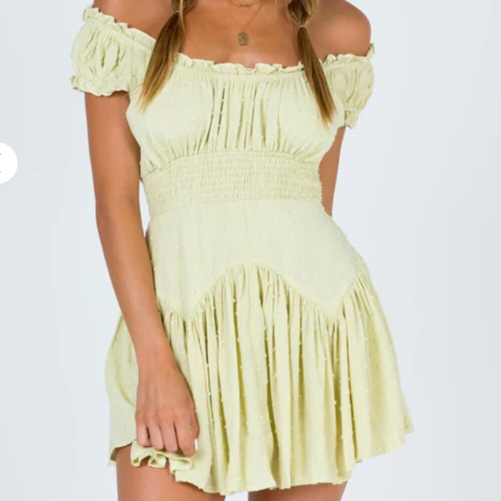 Princess Polly Anastasiya Mini Dress Lime, Size 0